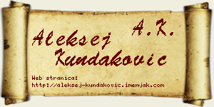 Aleksej Kundaković vizit kartica